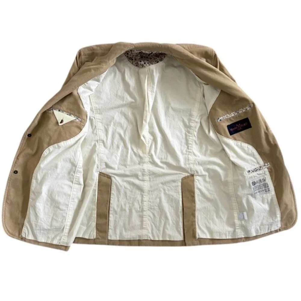 MARC ECKO Khaki Tan Cotton Corduroy Blazer Jacket Large - Picture 15 of 16